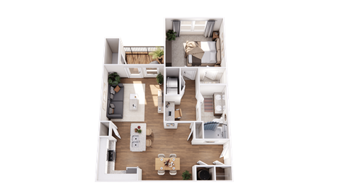 Floor plan for 1 bed, 1 bath, 810 sqft
